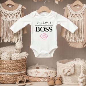 Body personalizzato Mini boss bambina, body neonato, body per bambini, body neonato personalizzato, body neonato con nome