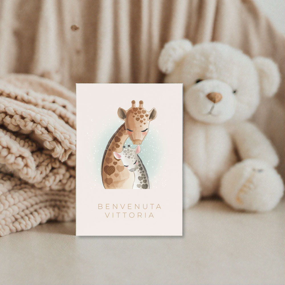 žirafa biglietto d'auguri nascita, biglietto d'auguri nascita personalizzato, biglietto d'auguri nascita con nome, frasi d'auguri per la nascita, biglietto auguri nascita