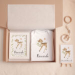 regalo nascita personalizzato,capriolo, regali personalizzati per una nascita, set regali neonato, set regalo nascita, set regalo neonato per bambini e bambine, regali di nascita per ragazzi e ragazze
