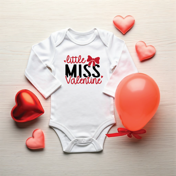 Body Little Miss Valentine, body neonato, body per bambini, body neonato personalizzato, body neonato con nome