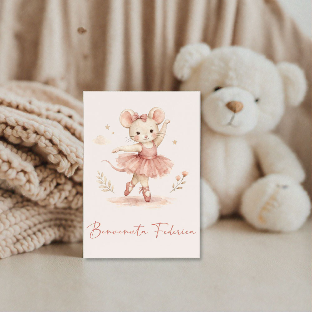 miška Biglietto d'Auguri nascita Topolina - immagine 1